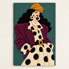 Plum Coat and Polka Poise