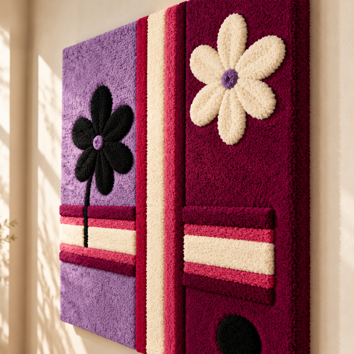 Plum Daisy Crossroads by Hewn Earth Studio — angled relief view