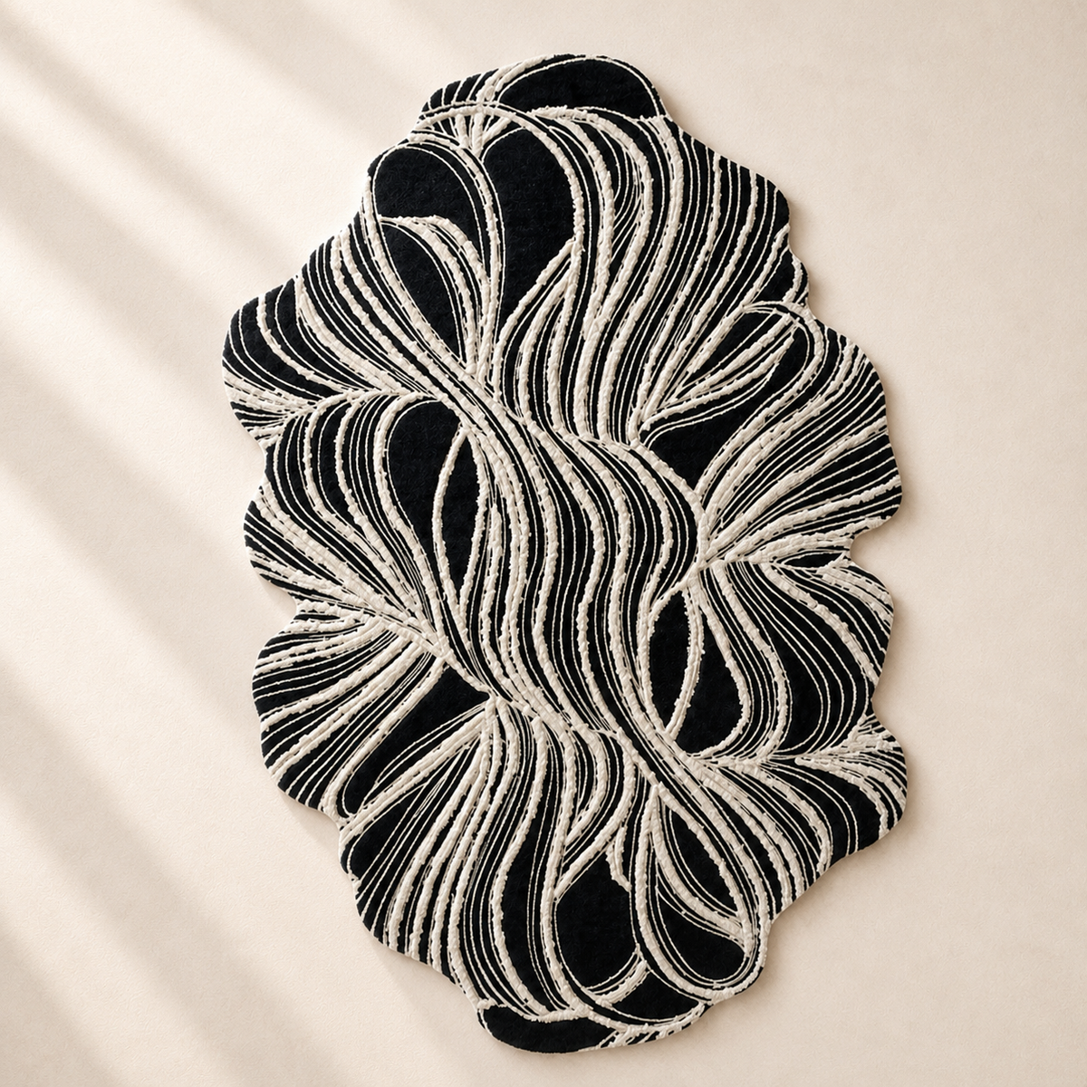 Hewn Earth Studio Plume rug with soft, textured design in neutral tones, perfect for adding warmth to any living space.