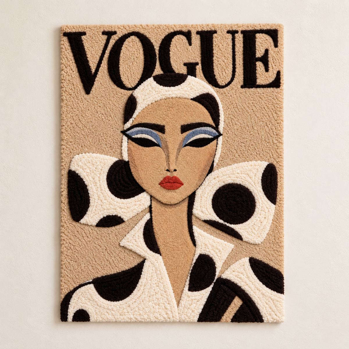 Hewn Earth Polka Dot Couture Portrait wall art featuring a vibrant polka dot design, suitable for modern home decor.