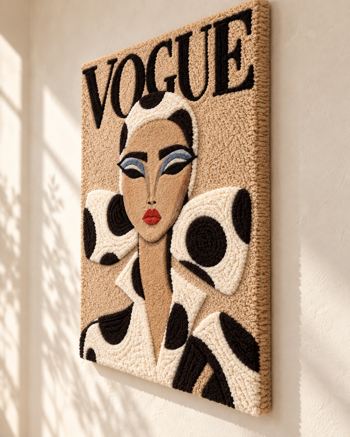 Hewn Earth Polka Dot Couture Portrait wall art featuring a colorful polka dot design on a canvas.
