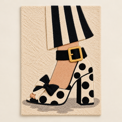 Polka Dot Heel and Striped Hem