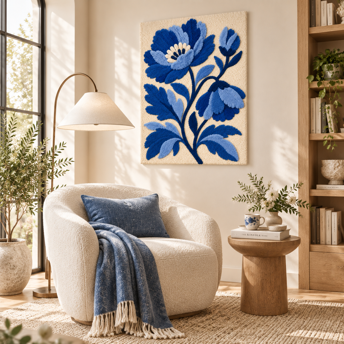 Porcelain Blue Peony — room setting 1