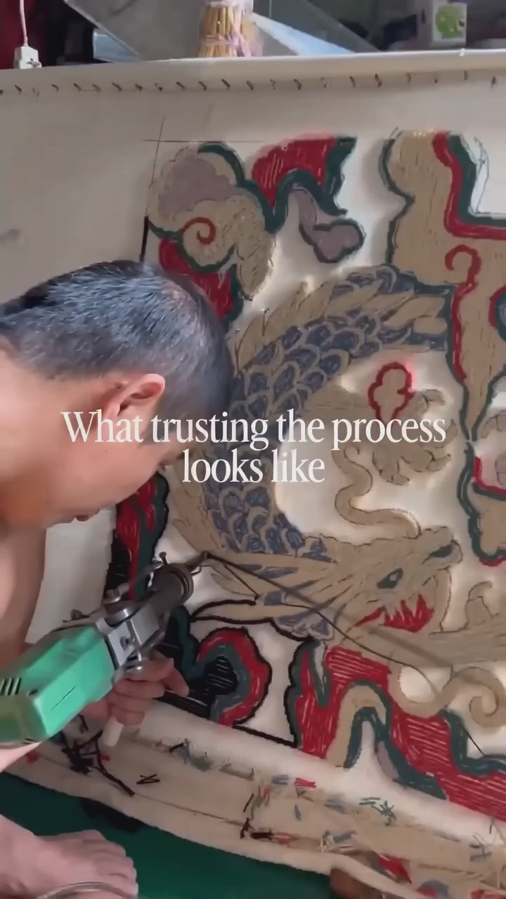 Dragon, from tufting to reveal