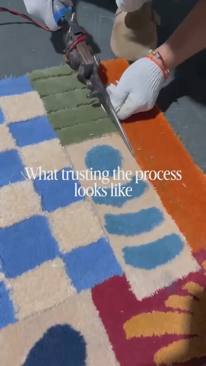 Checks and botanicals, carved by hand