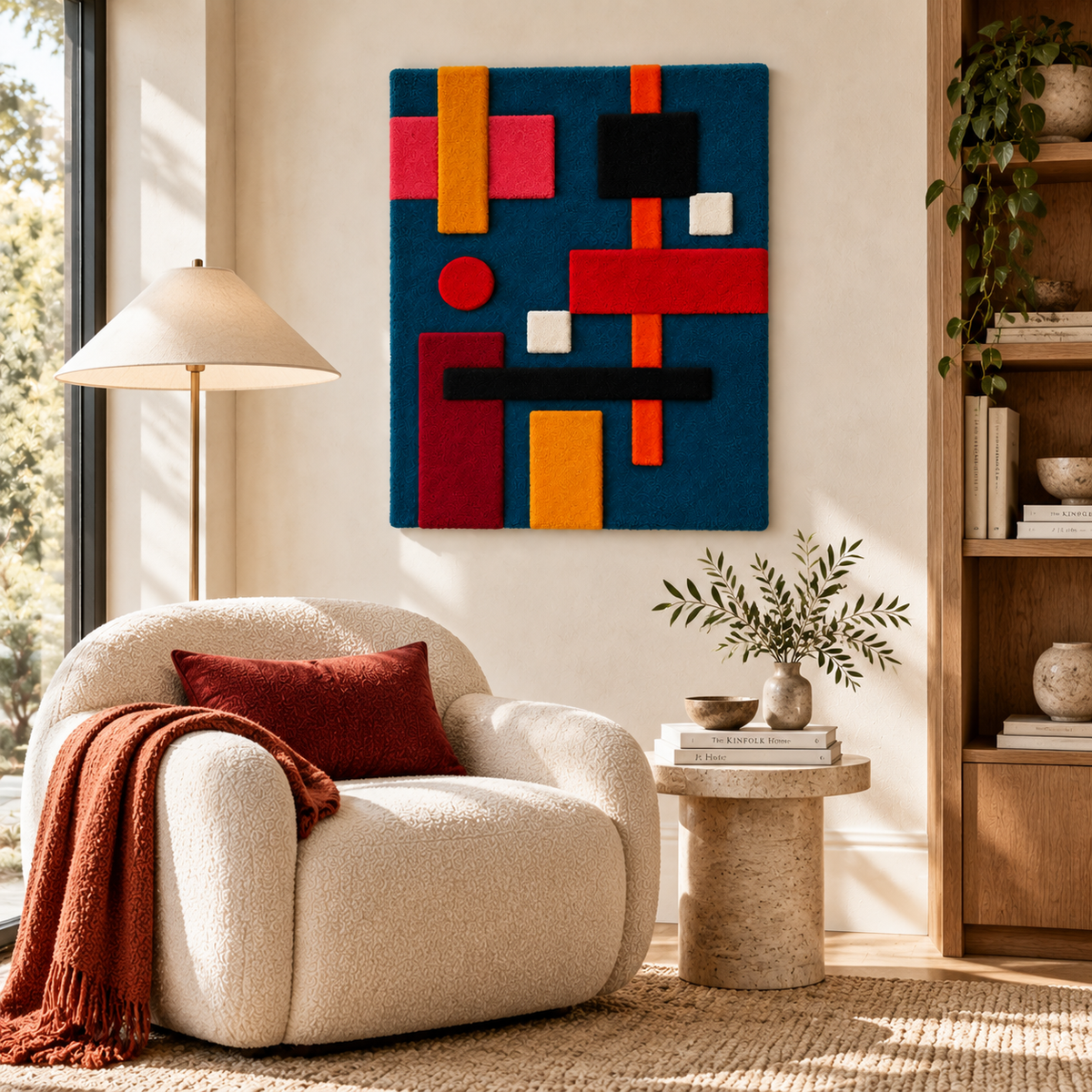 Hewn Earth Primary Beam Constellation wall art featuring a celestial star pattern on a neutral-colored wall.