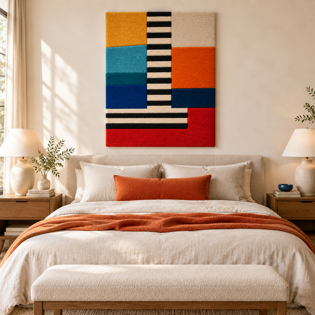 Primary Blocks with a Striped Spine — front-facing room scene [room-front]