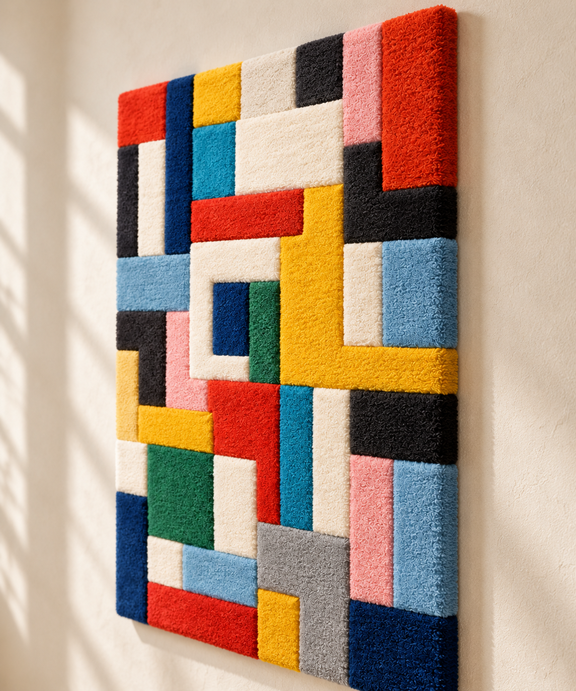 Primary Colour Maze — angled relief view