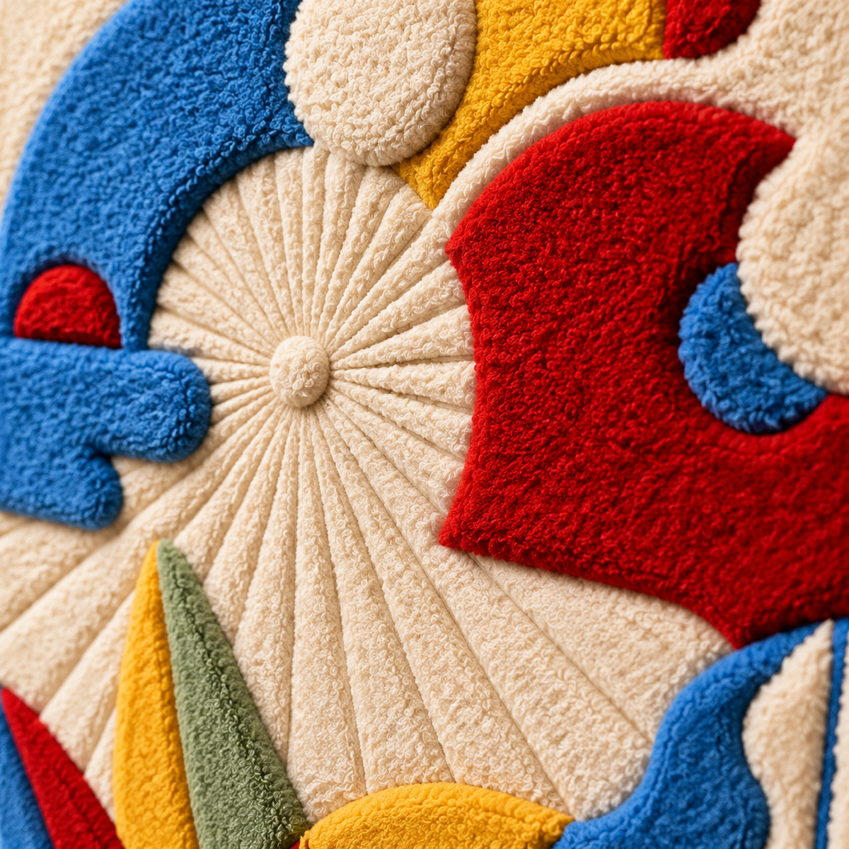 Primary Rhythm — tufted wool texture detail