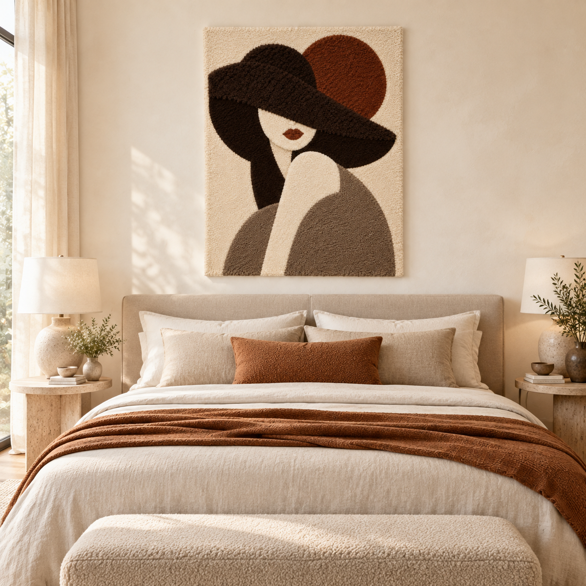 Quiet Muse beneath Umber Brim — room setting