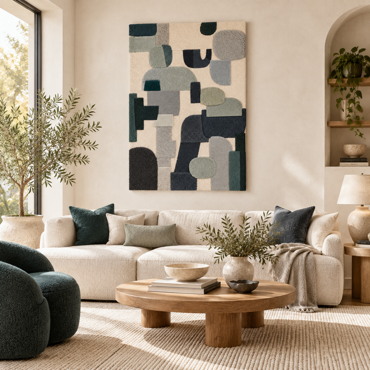 Quiet Slate Assemblage — front-facing room scene