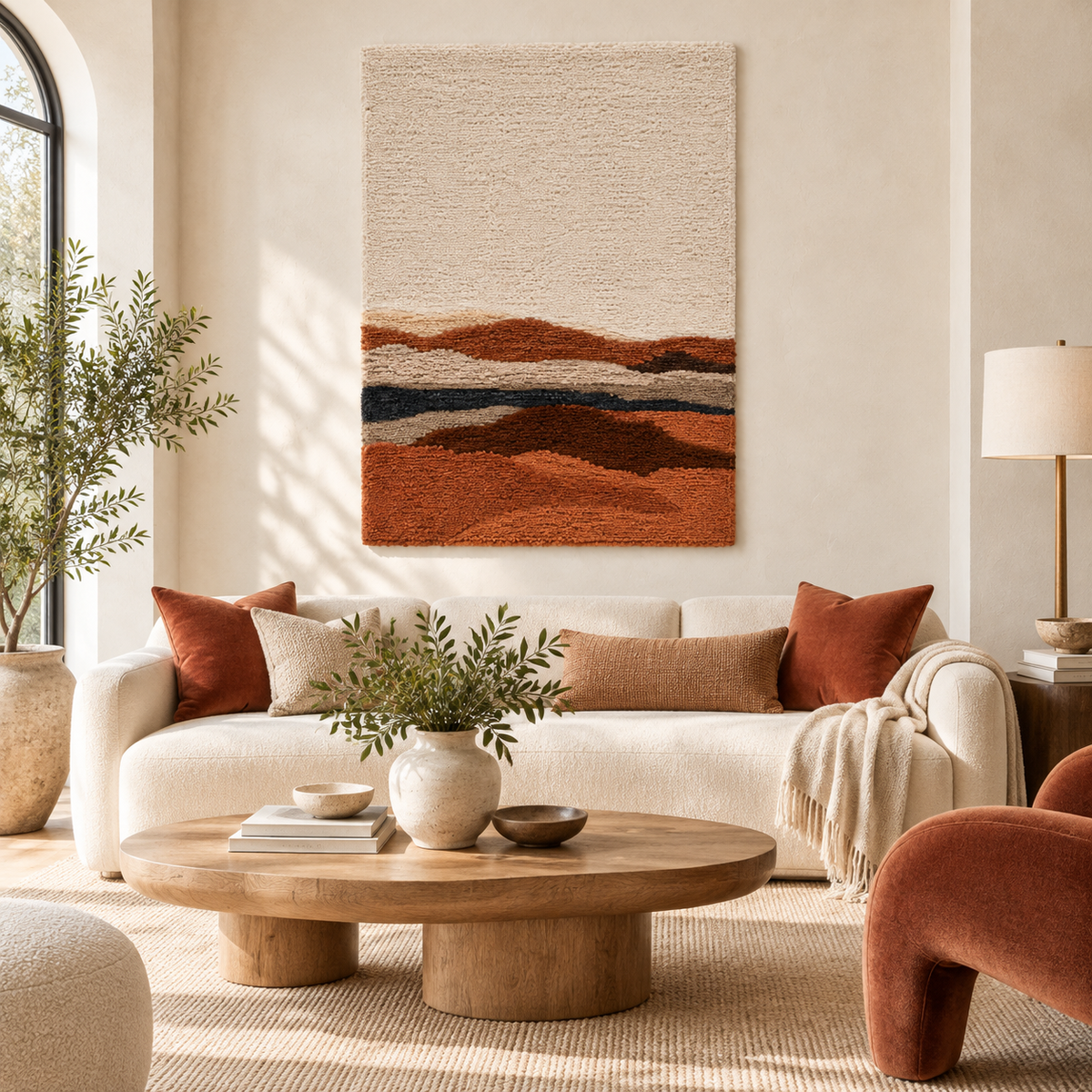 Quiet Terracotta Horizon — front-facing room scene