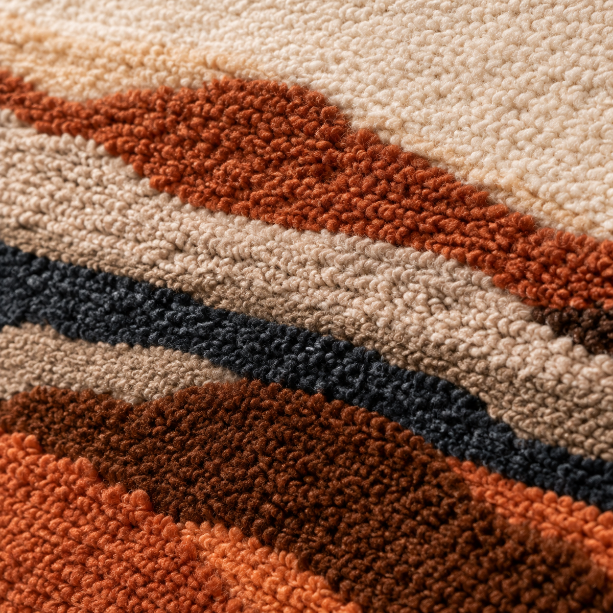 Quiet Terracotta Horizon — tufted wool texture detail
