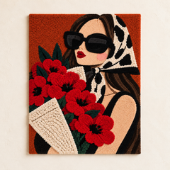 Red Bouquet and Leopard Scarf