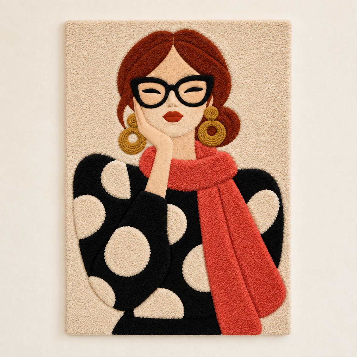 Red Scarf and Polka Reverie — front product view [product-light]