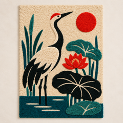 Red Sun Marsh Crane