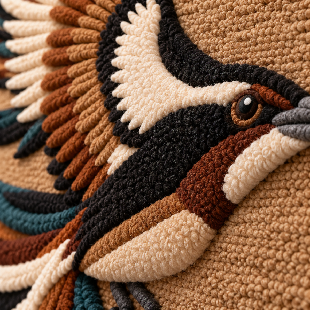 Detailed image of Hewn Earth Ribbon Tail in Flight wall art featuring vibrant, flowing ribbon designs in a dynamic composition.