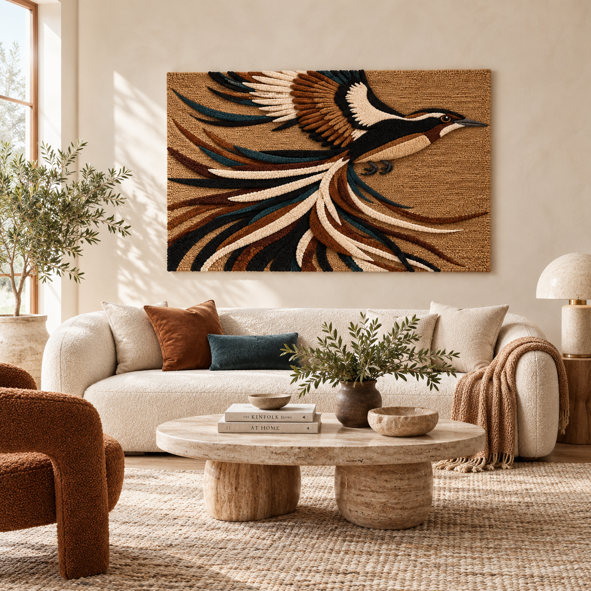 Hewn Earth Ribbon Tail in Flight wall art featuring abstract ribbon design, modern decorative piece for home decor.
