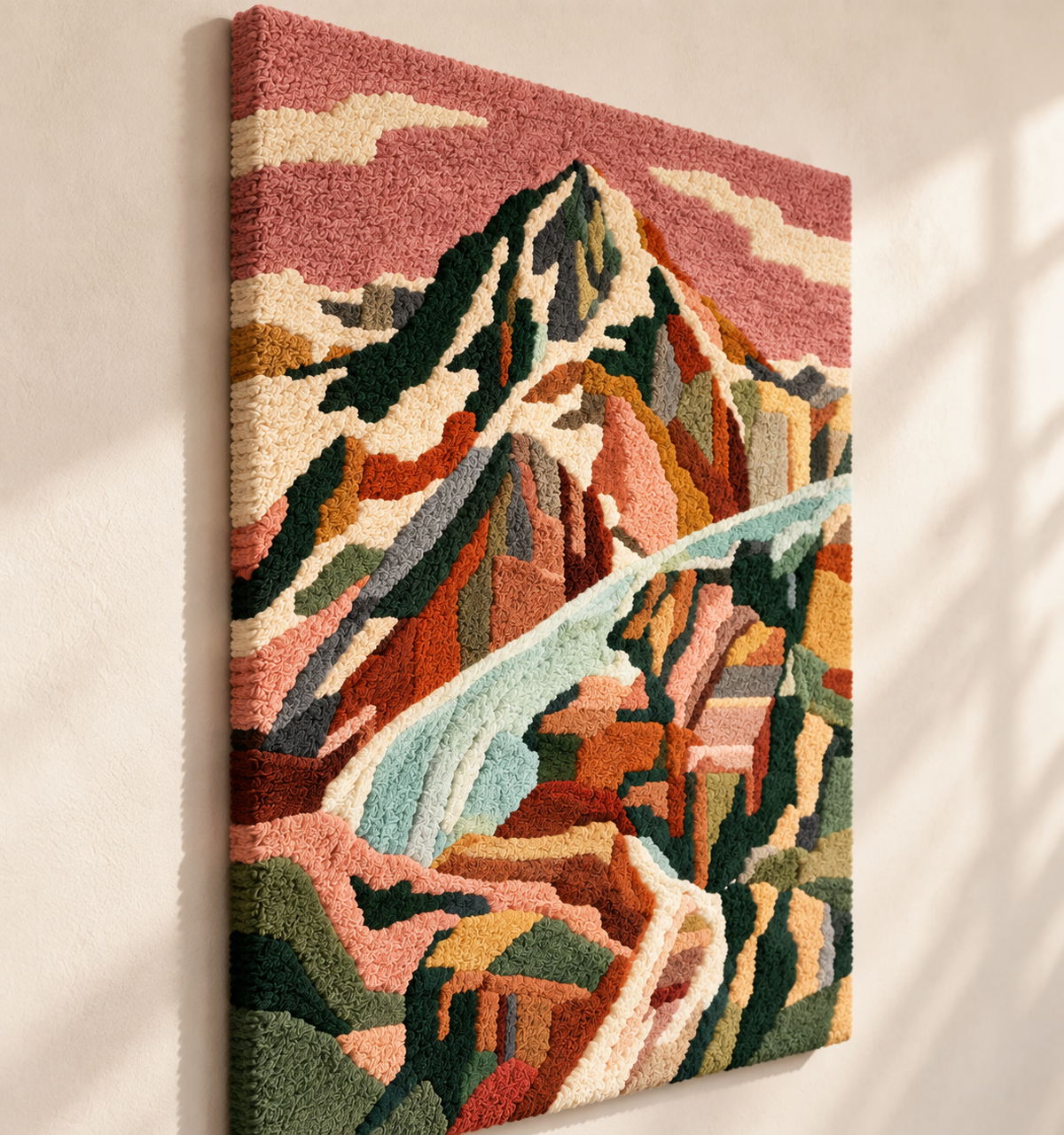 River Below the Rose Summit — angled relief view