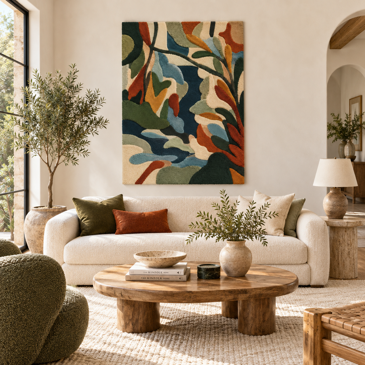 River Through Autumn Leaves — front-facing room scene