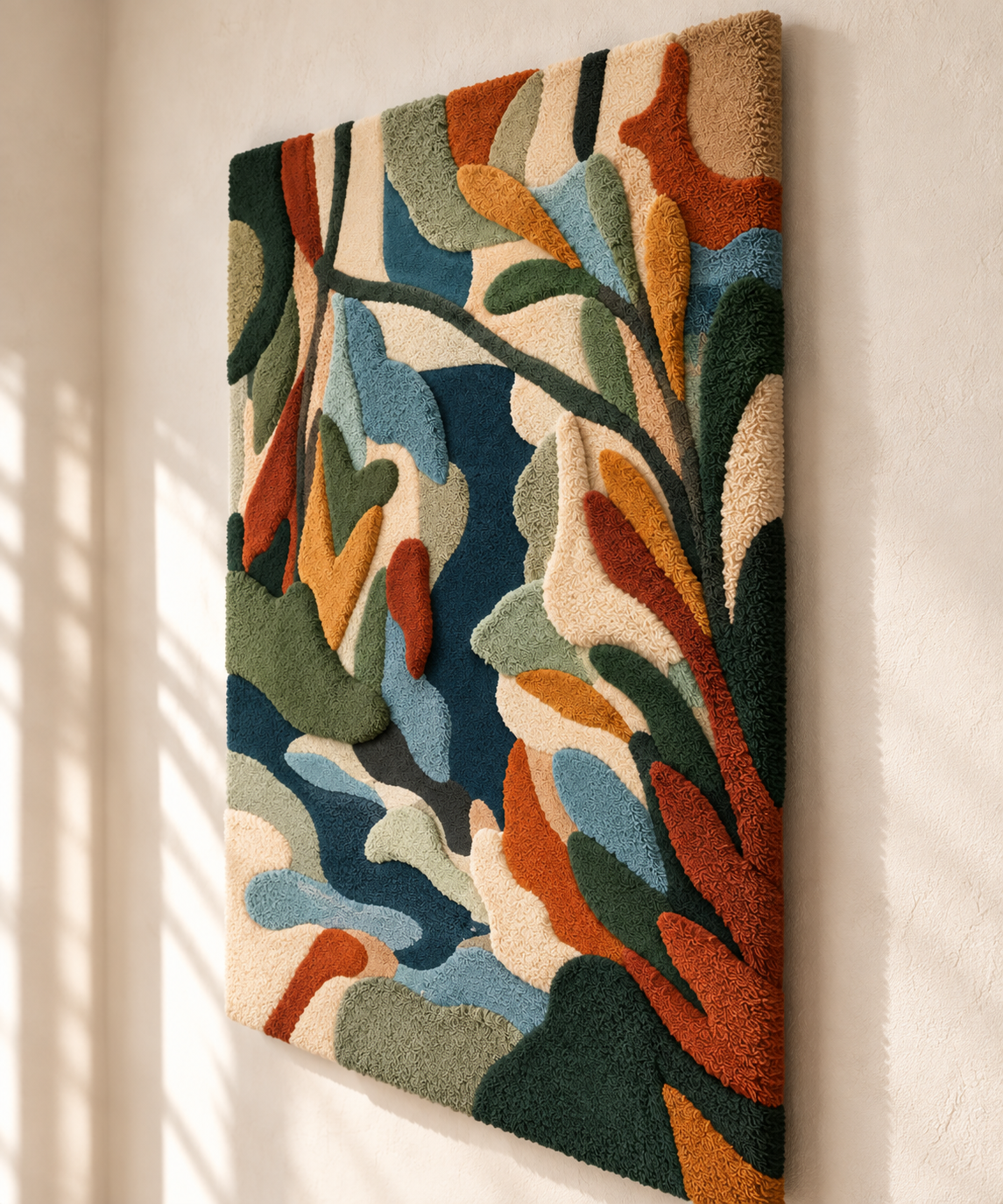 River Through Autumn Leaves — angled relief view
