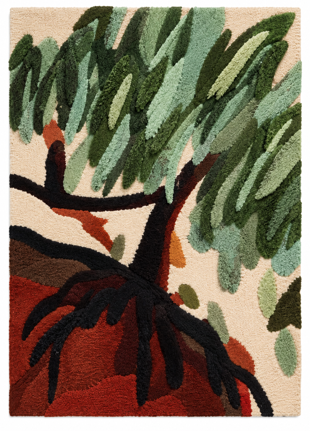 Hewn Earth Roots of the Olive Grove wall art featuring detailed olive tree roots in natural tones on a light background
