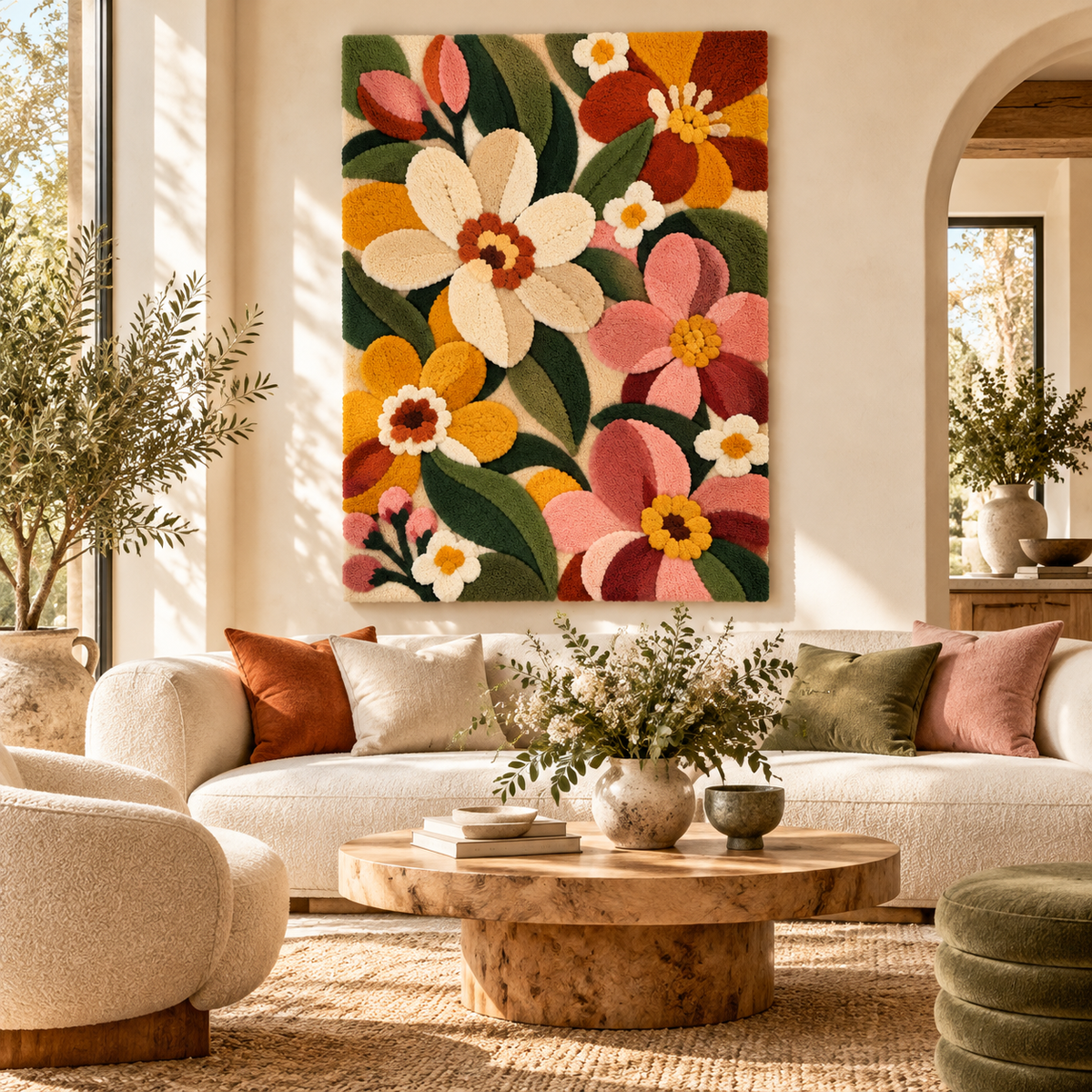 Rose and Marigold Meadow by Hewn Earth Studio — room setting