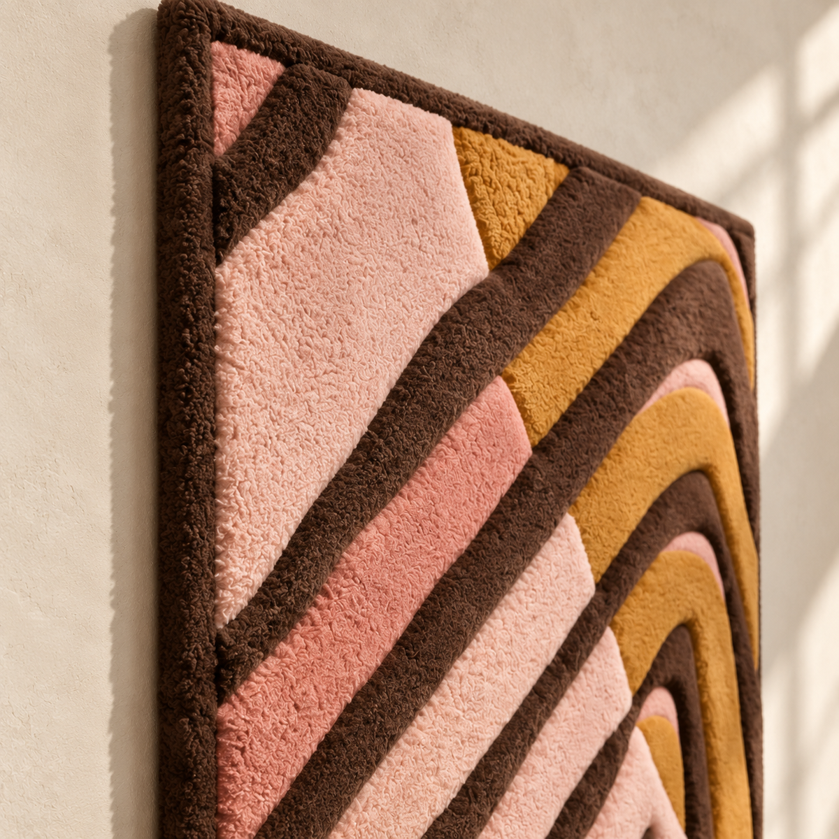 Rose and Ochre Strata — angled relief view