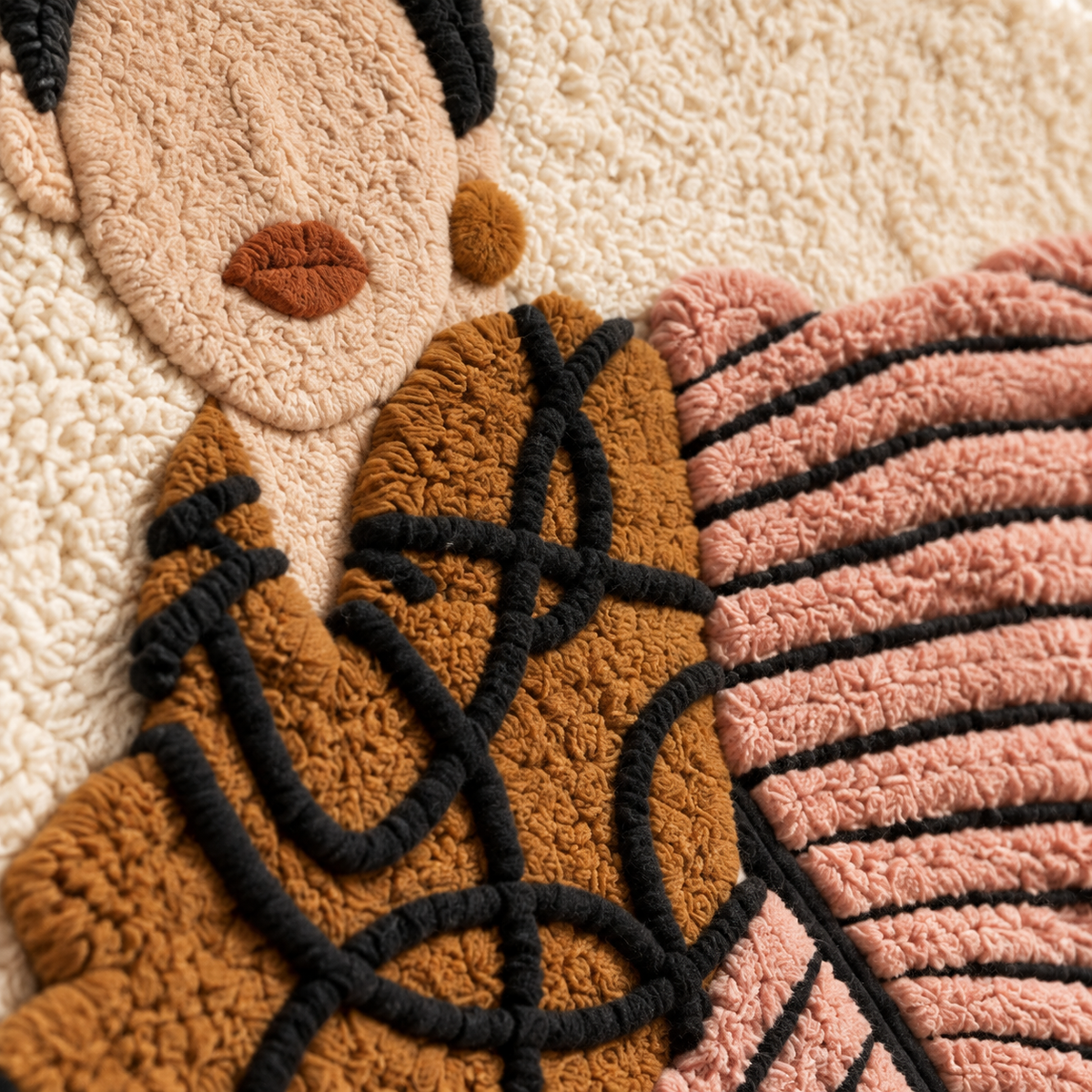 Rose Pleat Muse — tufted wool texture detail