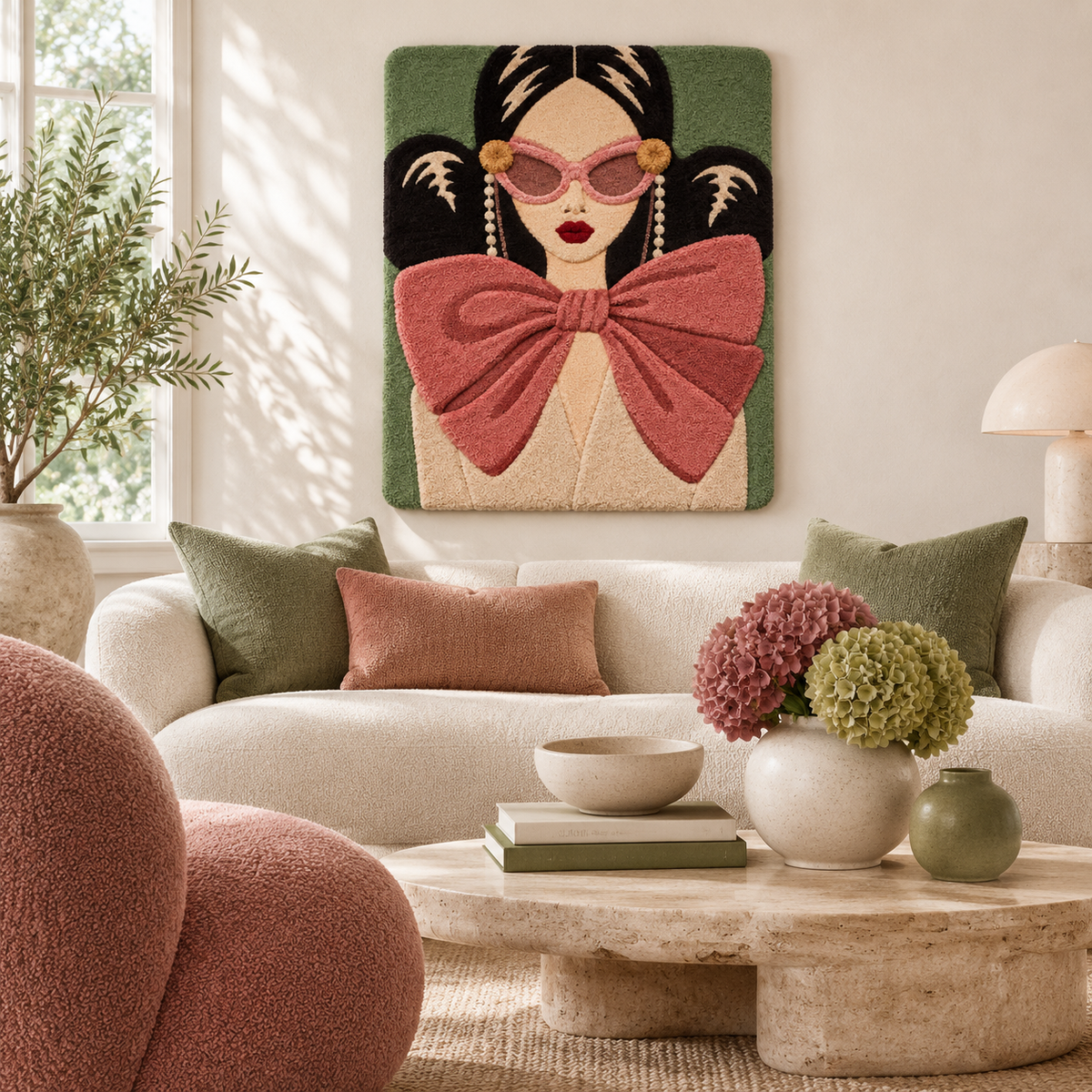 Rose Ribbon Reverie — front-facing room scene [room-front]