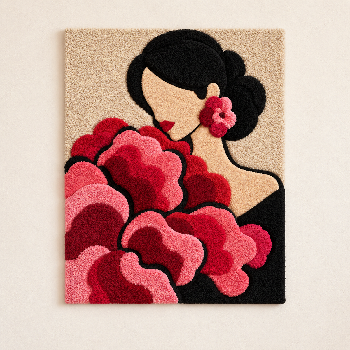 Hewn Earth Rose Ruffles in Quiet Bloom wall art featuring soft pink and white rose ruffles for elegant home decor.