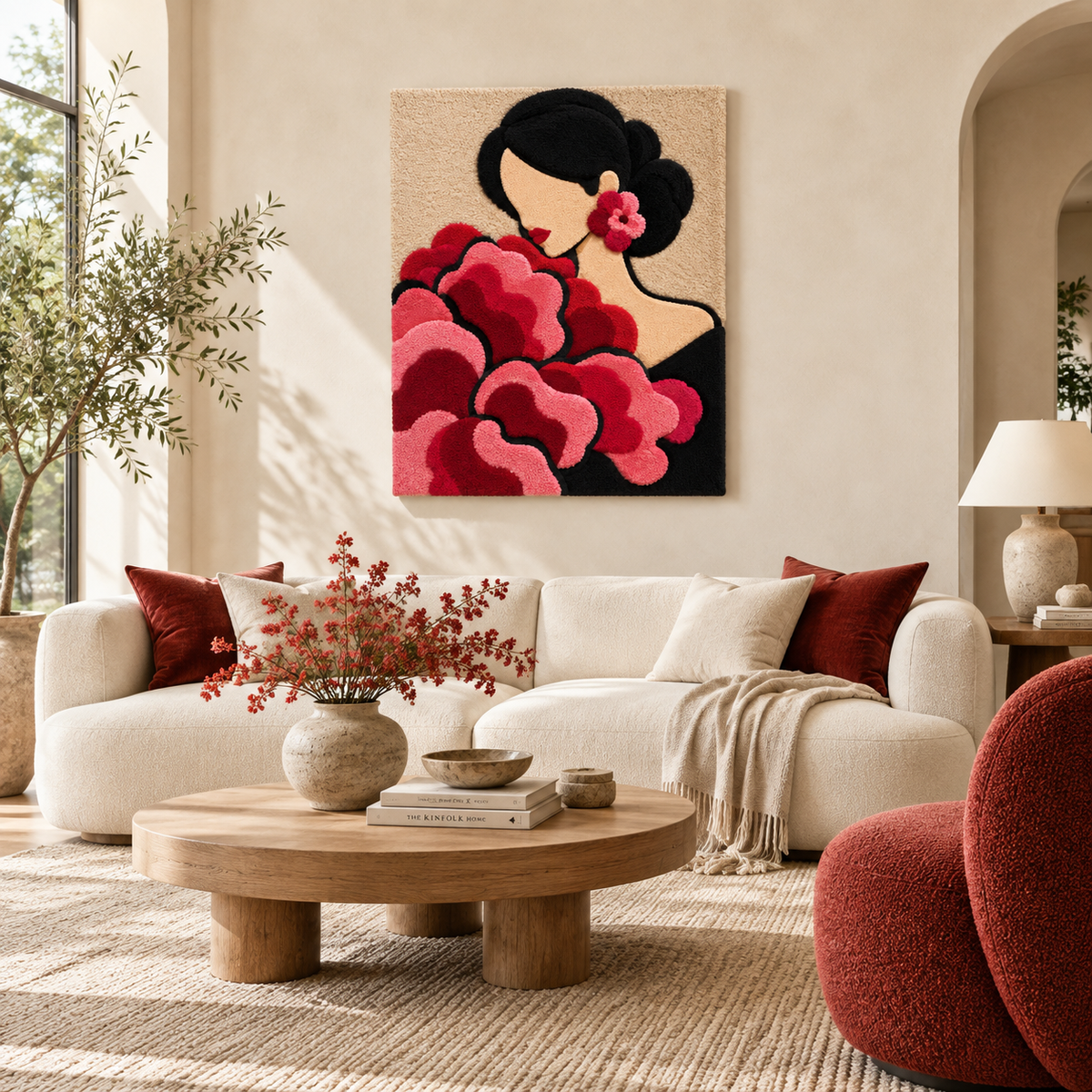 Rose Ruffles in Quiet Bloom — front-facing room scene [room-front]
