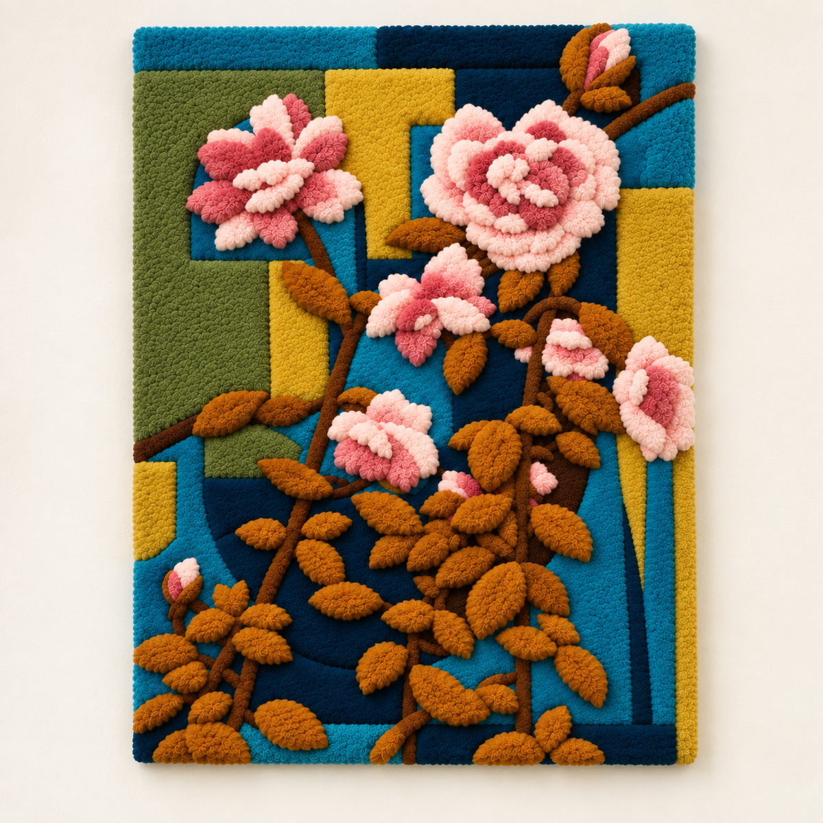Rose Trellis in Teal — front product view [product-light]