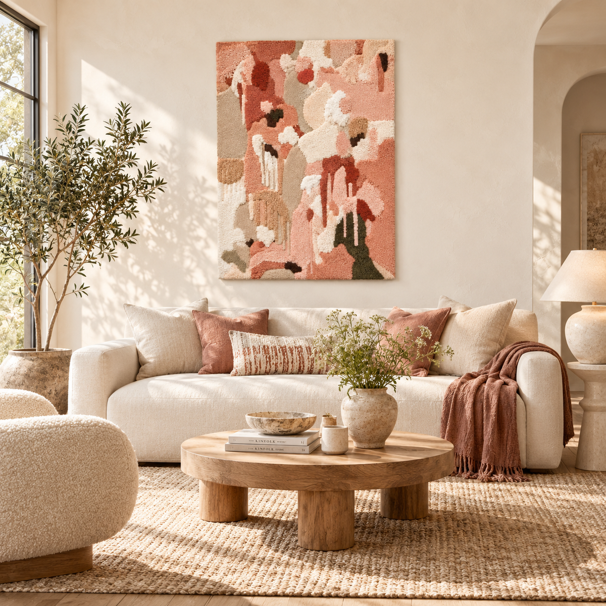 Rosewater Color Cascade — front-facing room scene