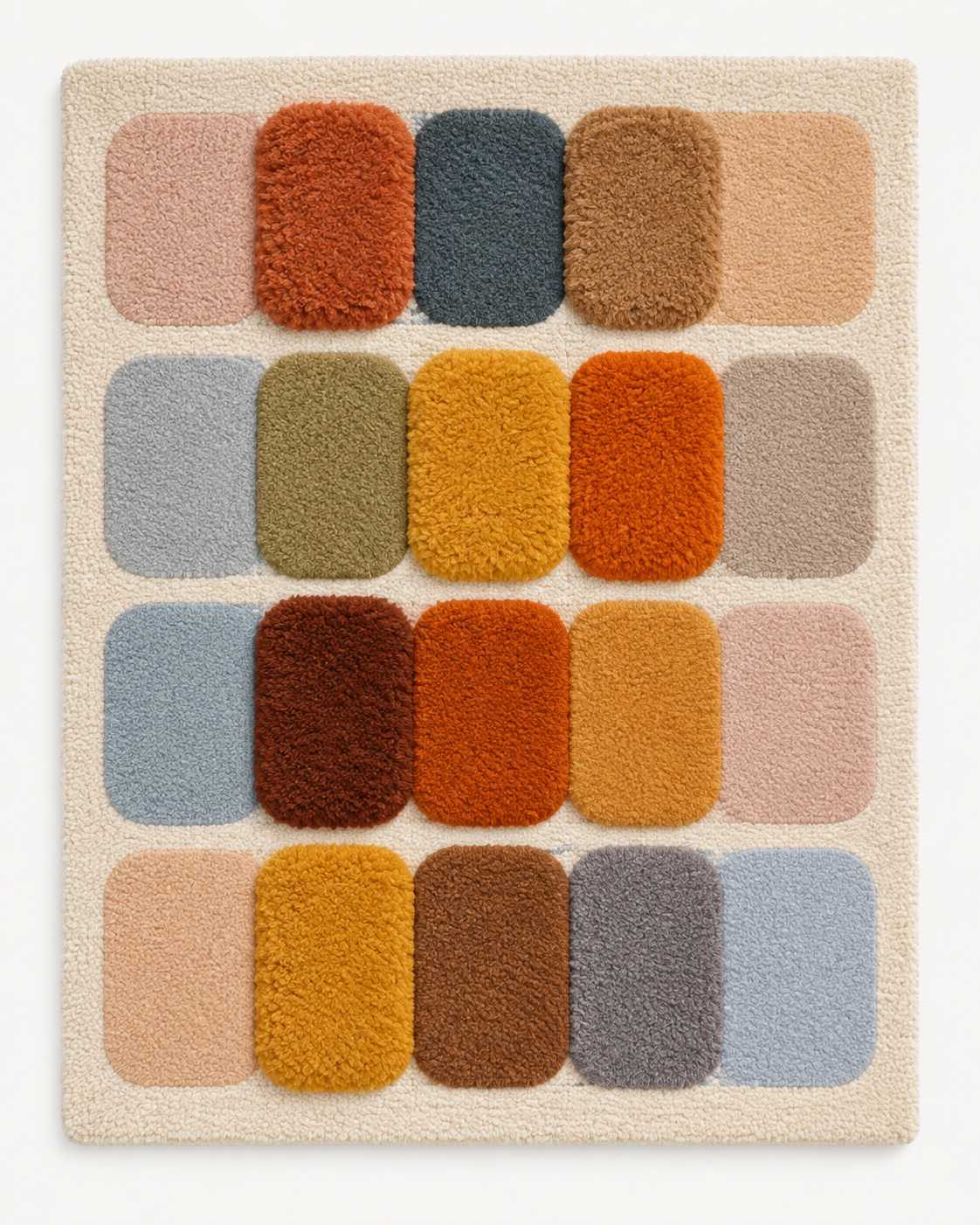 Rounded earthtone color swatches wall art by Hewn Earth showing various warm, natural-toned color samples on a smooth surface.