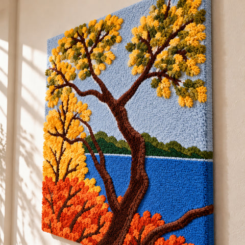 Autumn by the Lake by Rushati Chowdhury | Wool Wall Art | Hewn Earth