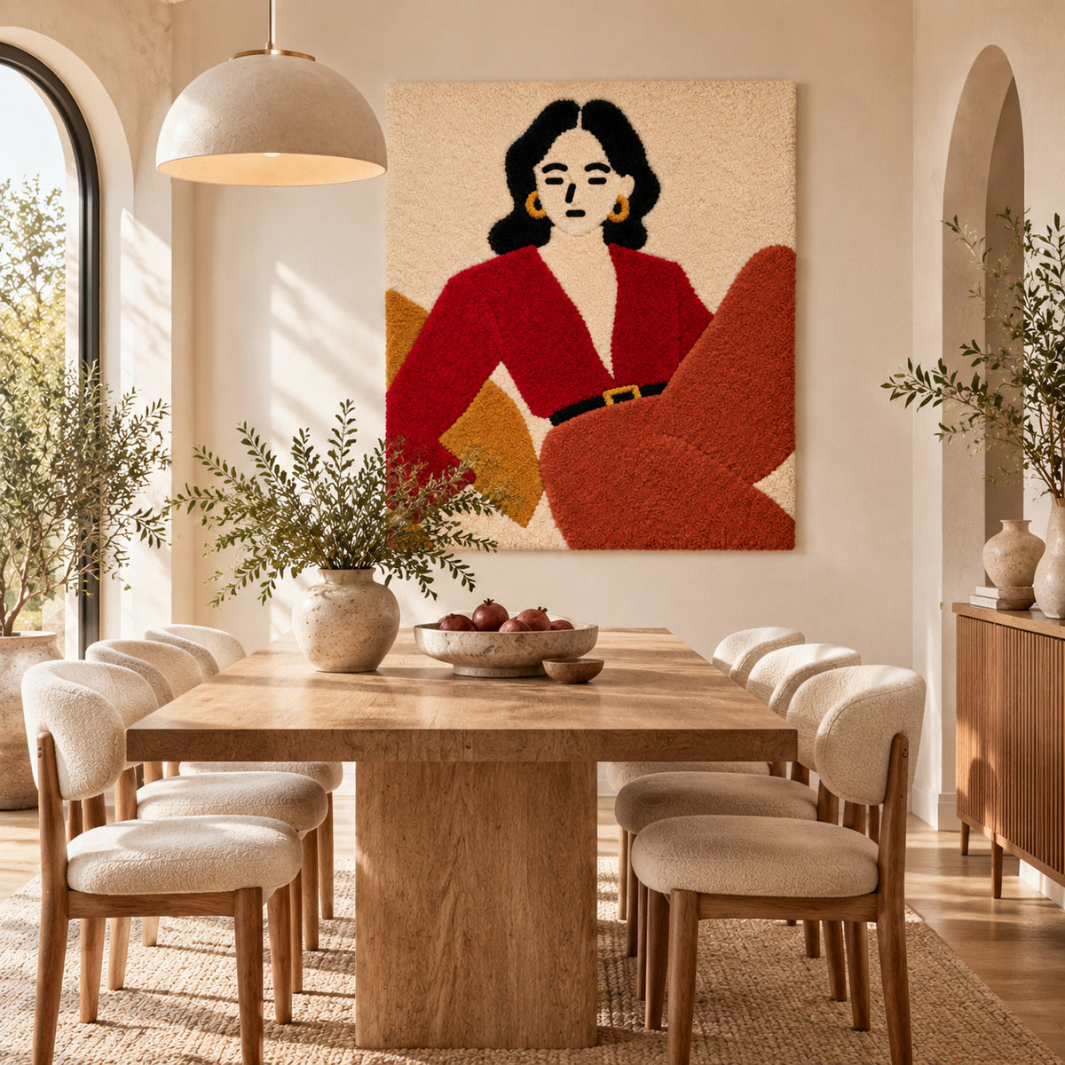Portrait in Red and Rust by Rushati Chowdhury — room setting