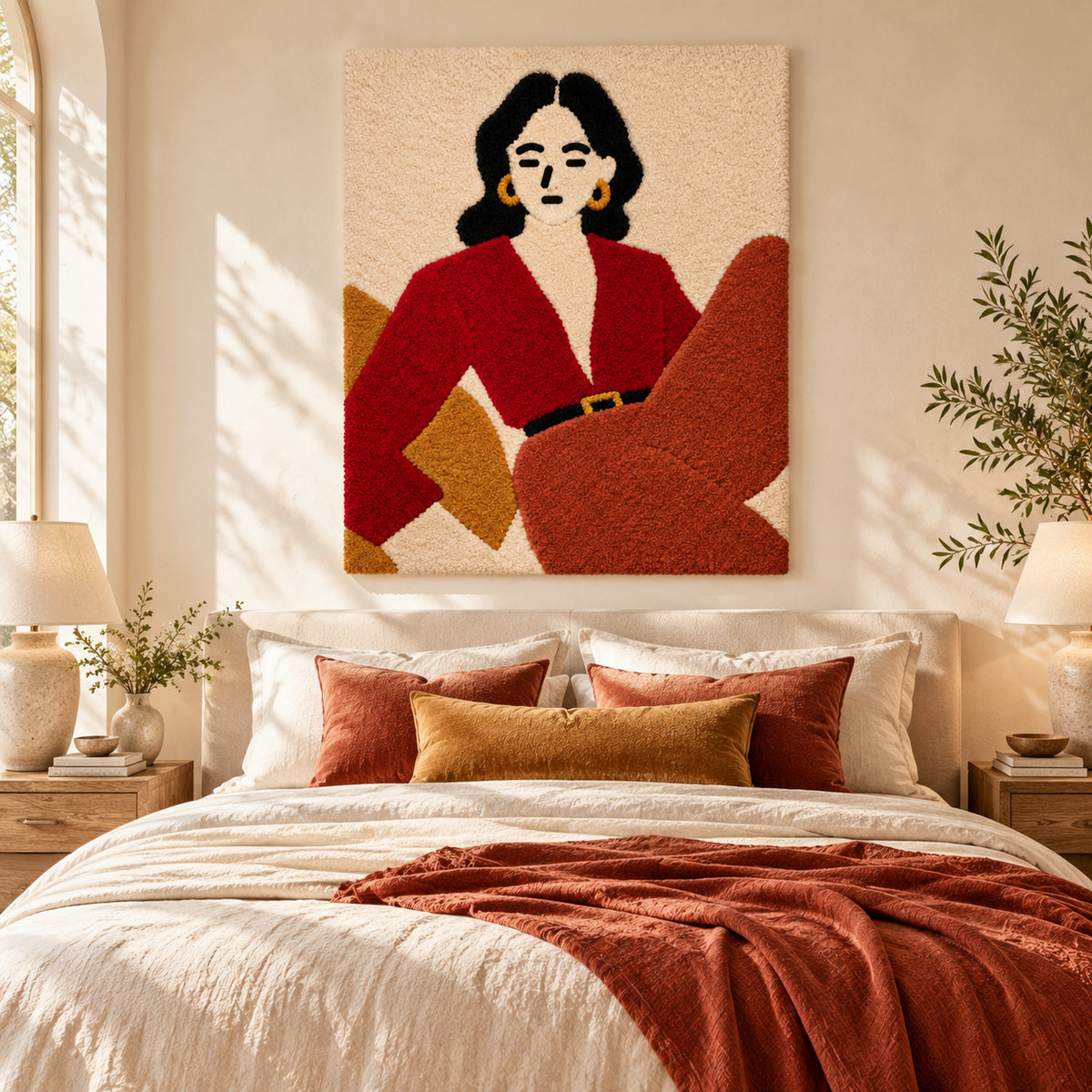 Portrait in Red and Rust by Rushati Chowdhury — room setting