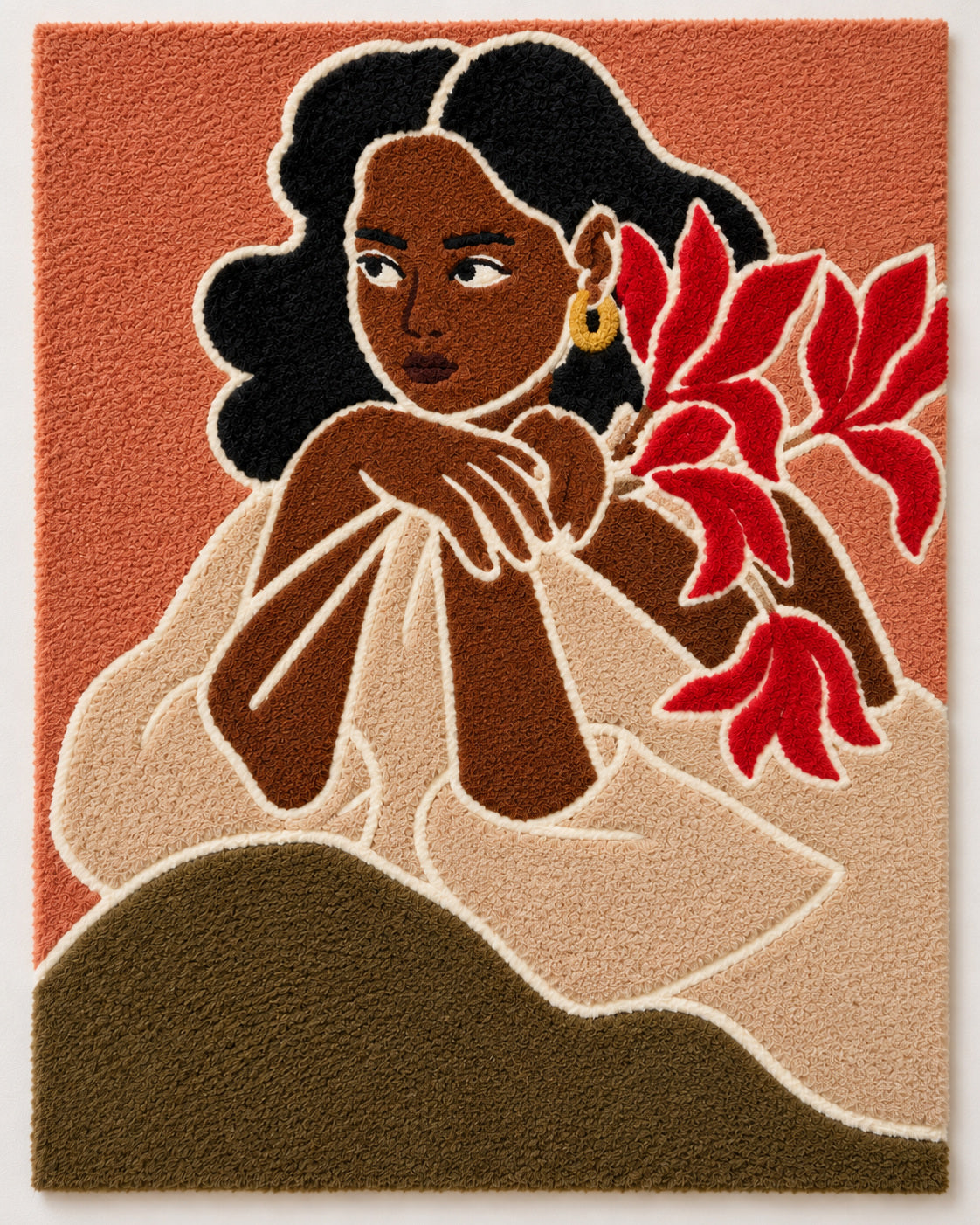 Quiet Profile with Red Flowers by Rushati Chowdhury — additional product view