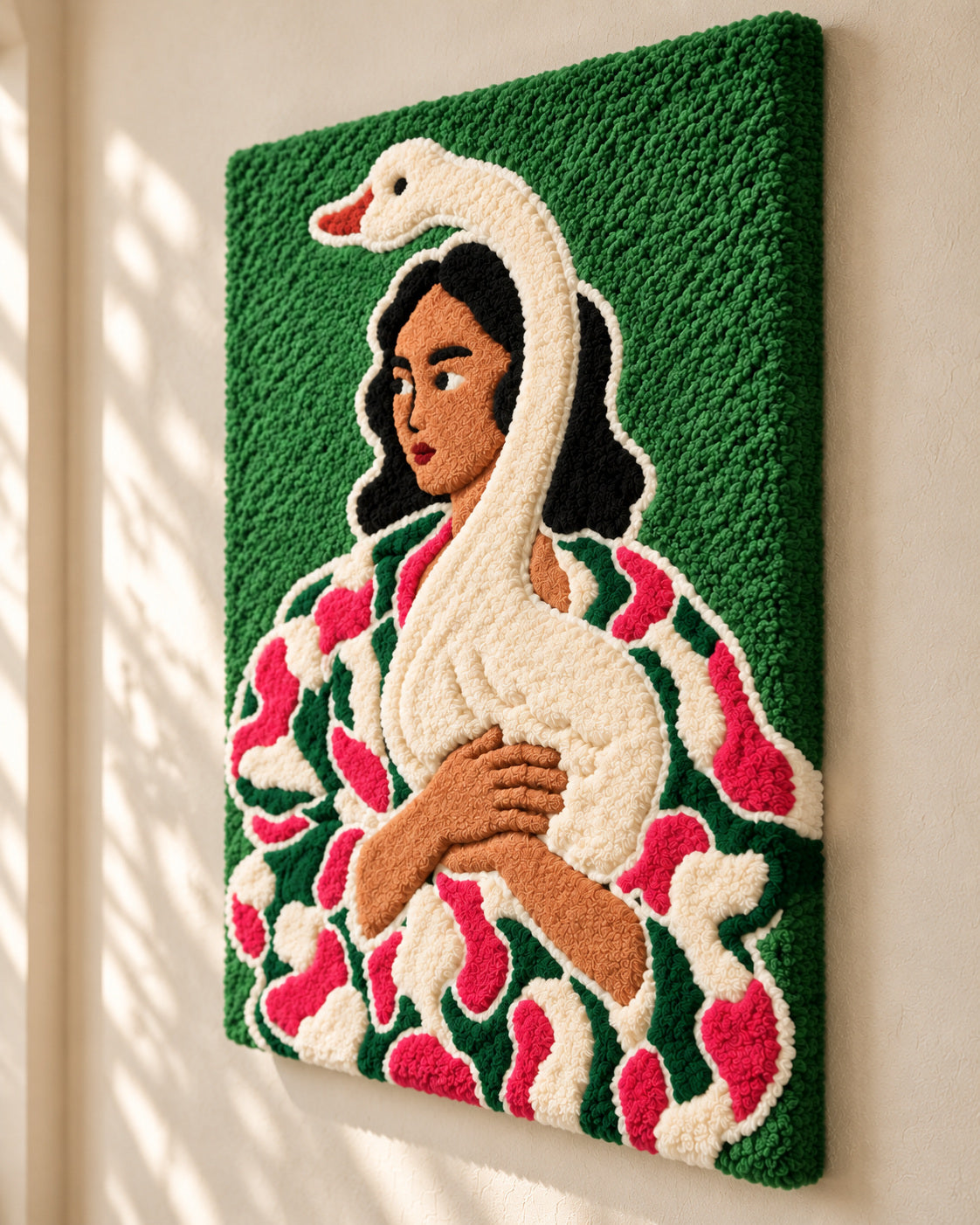 Girl with Duck by Rushati Chowdhury — angled relief view