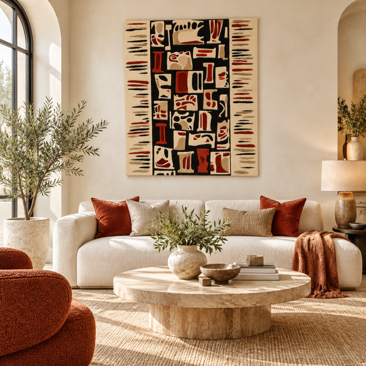 Rust Graphic Talisman by Hewn Earth Studio — room setting