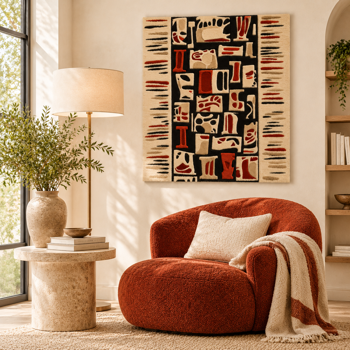 Rust Graphic Talisman by Hewn Earth Studio — room setting