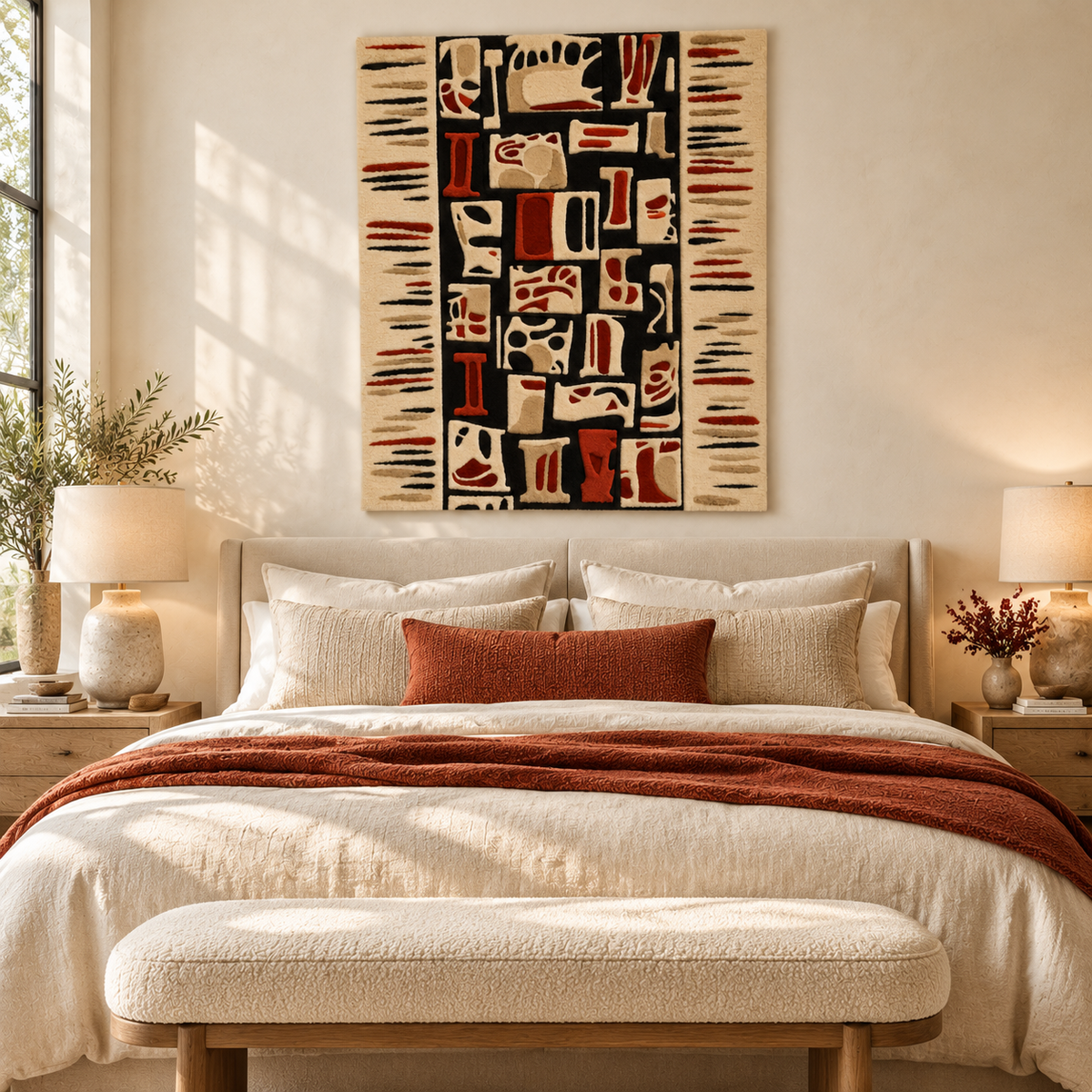 Rust Graphic Talisman by Hewn Earth Studio — room setting