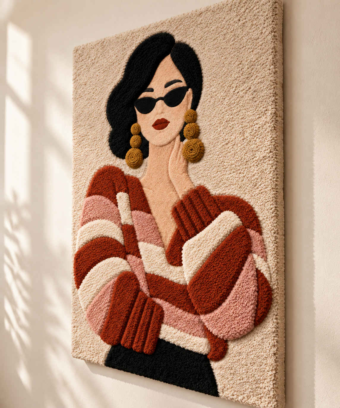 Rust Stripes and Quiet Confidence — angled relief view