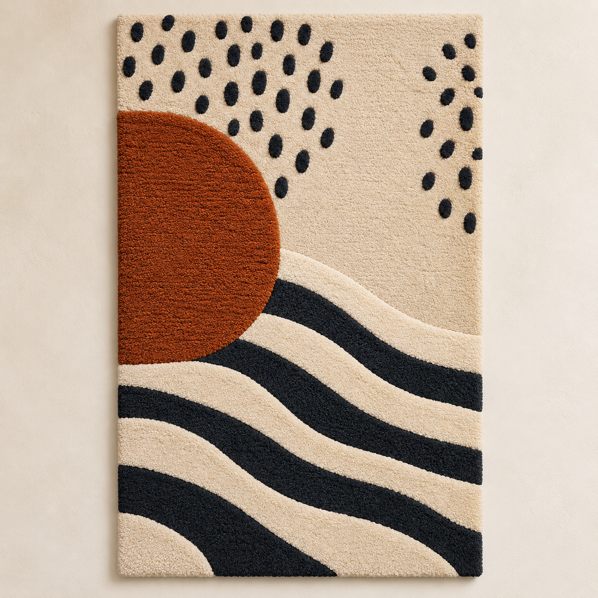 Rust Sun over Ink Waves — front product view [product-light]