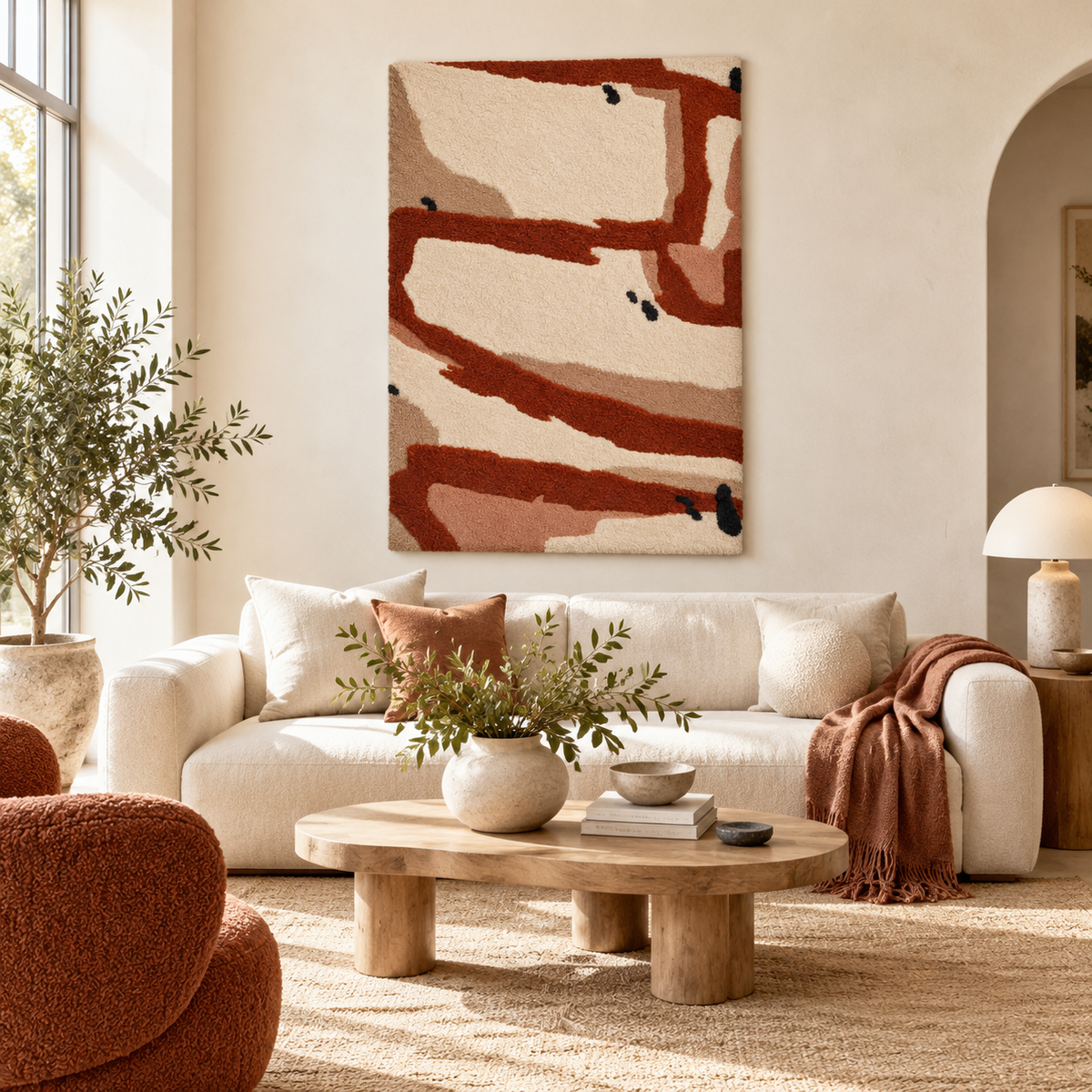 Rust Tidal Marks — front-facing room scene