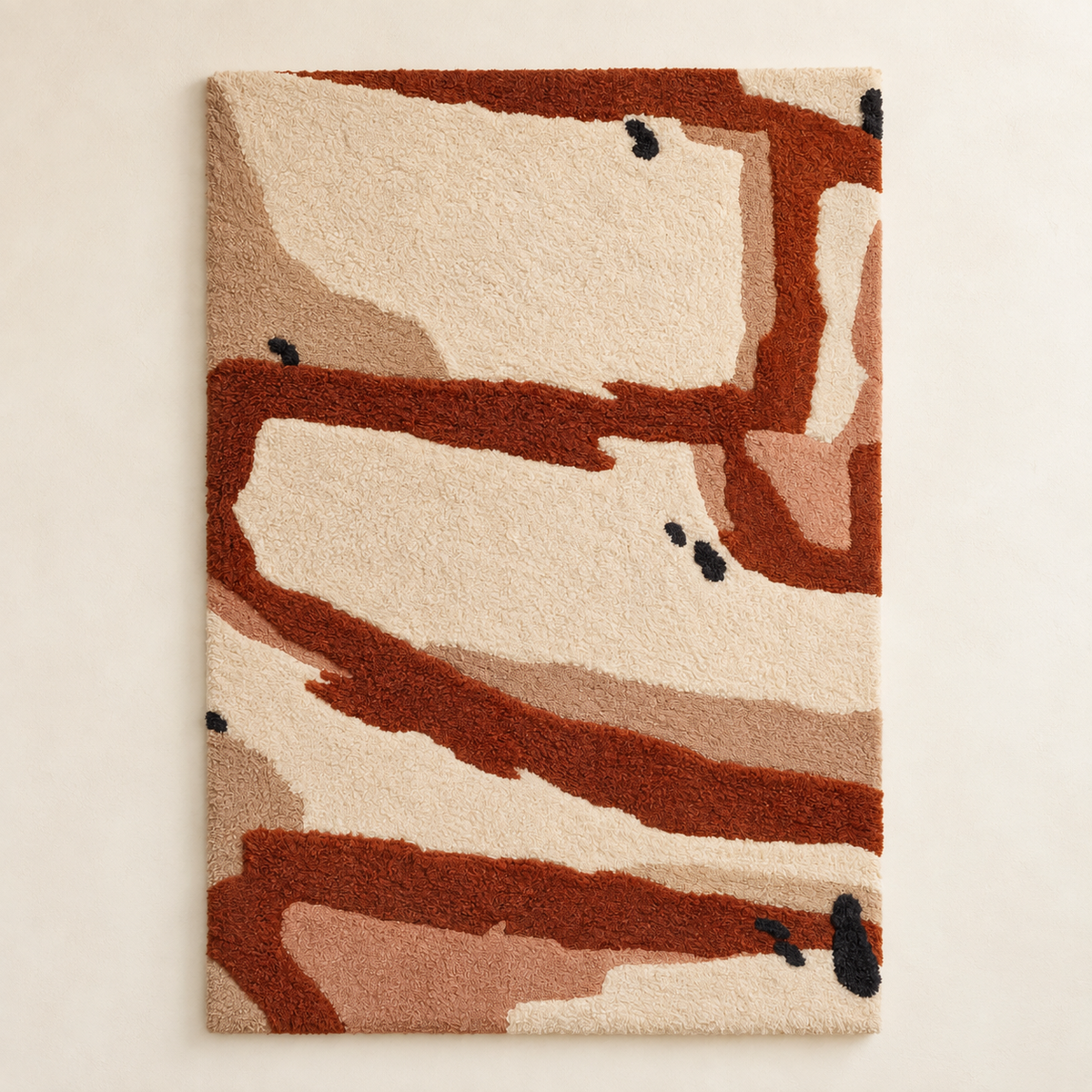 Hewn Earth Rust Tidal Marks wall art featuring textured rust patterns on a light background with natural, abstract design.