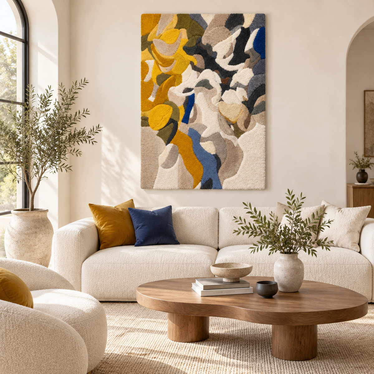 Saffron and Slate Flourish — front-facing room scene