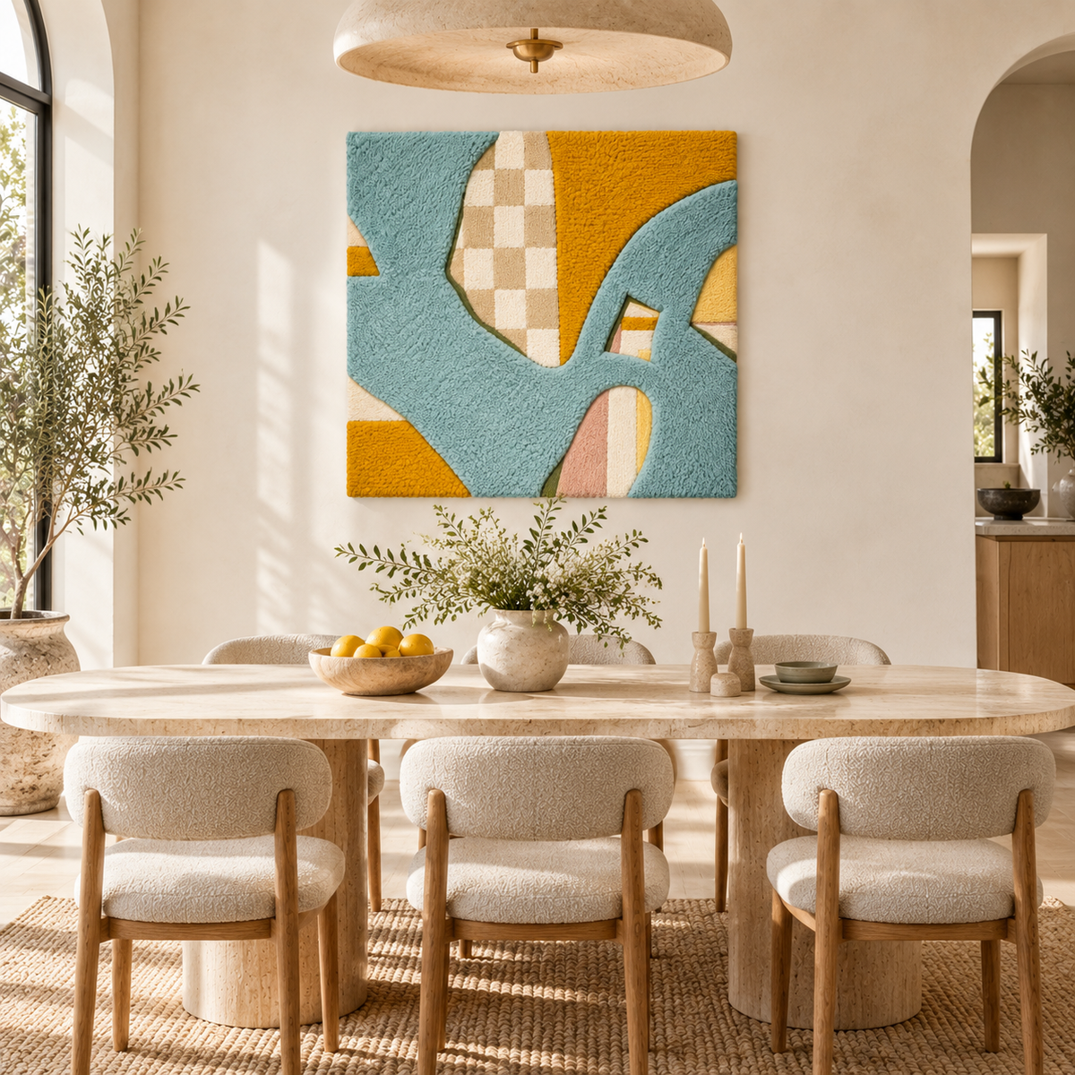 Saffron Checkered Drift — room setting 2