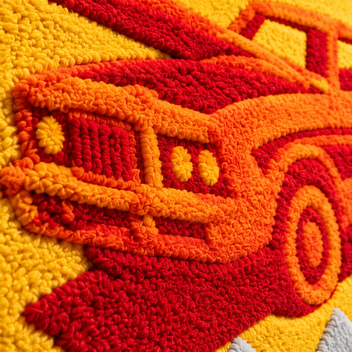 Saffron Garage Coupe — tufted wool texture detail